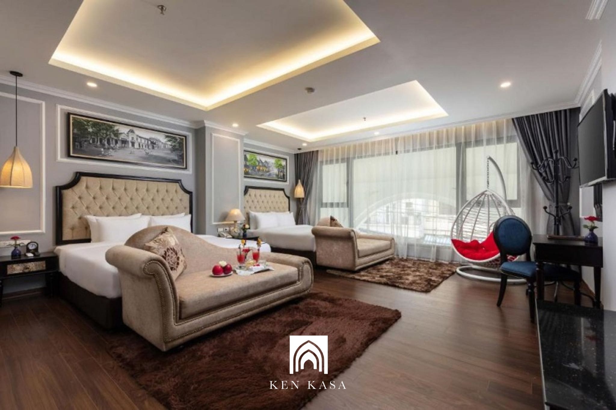 Thiết kế nội thất ph&ograve;ng ngủ kh&aacute;ch sạn 4 sao